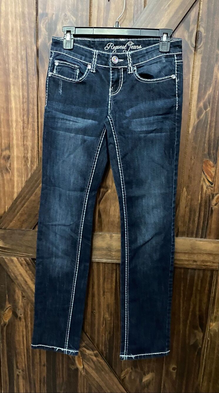 Request Jeans Womens Dark Wash Denim Jeans Sz 5/27